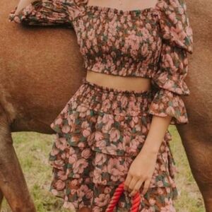 Buddy Love Nelly Smocked Two-Piece Set - Lost Lovers - Pink Floral Ruffle